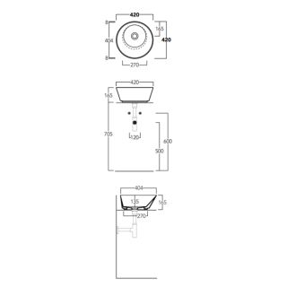 Раковина SIMAS Wave WA03 bi*0 белая 42 см
